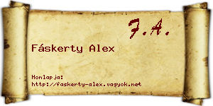 Fáskerty Alex névjegykártya
